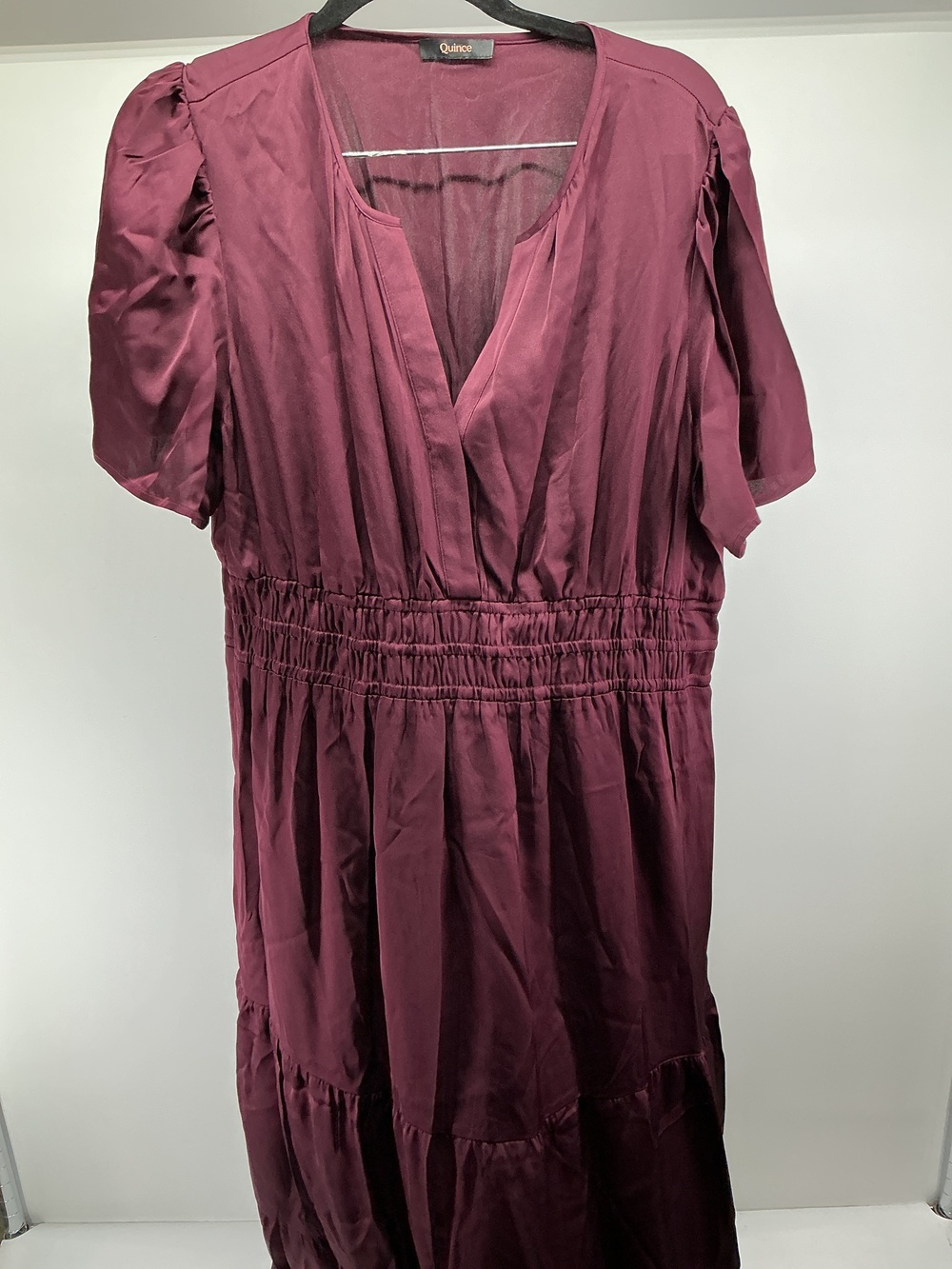 Washable Stretch Silk Tiered Maxi Dress
